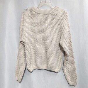Universal Threads Womens Sm Pull Over Chunky Knit Sweater Cream Long Drop Sleeve